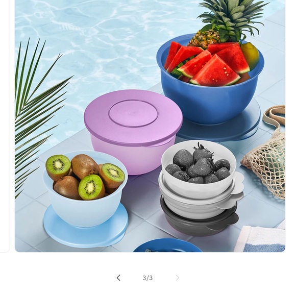 Tupperware Vibrant Bowl Trio in Blue and Purple - Picture 3 of 3